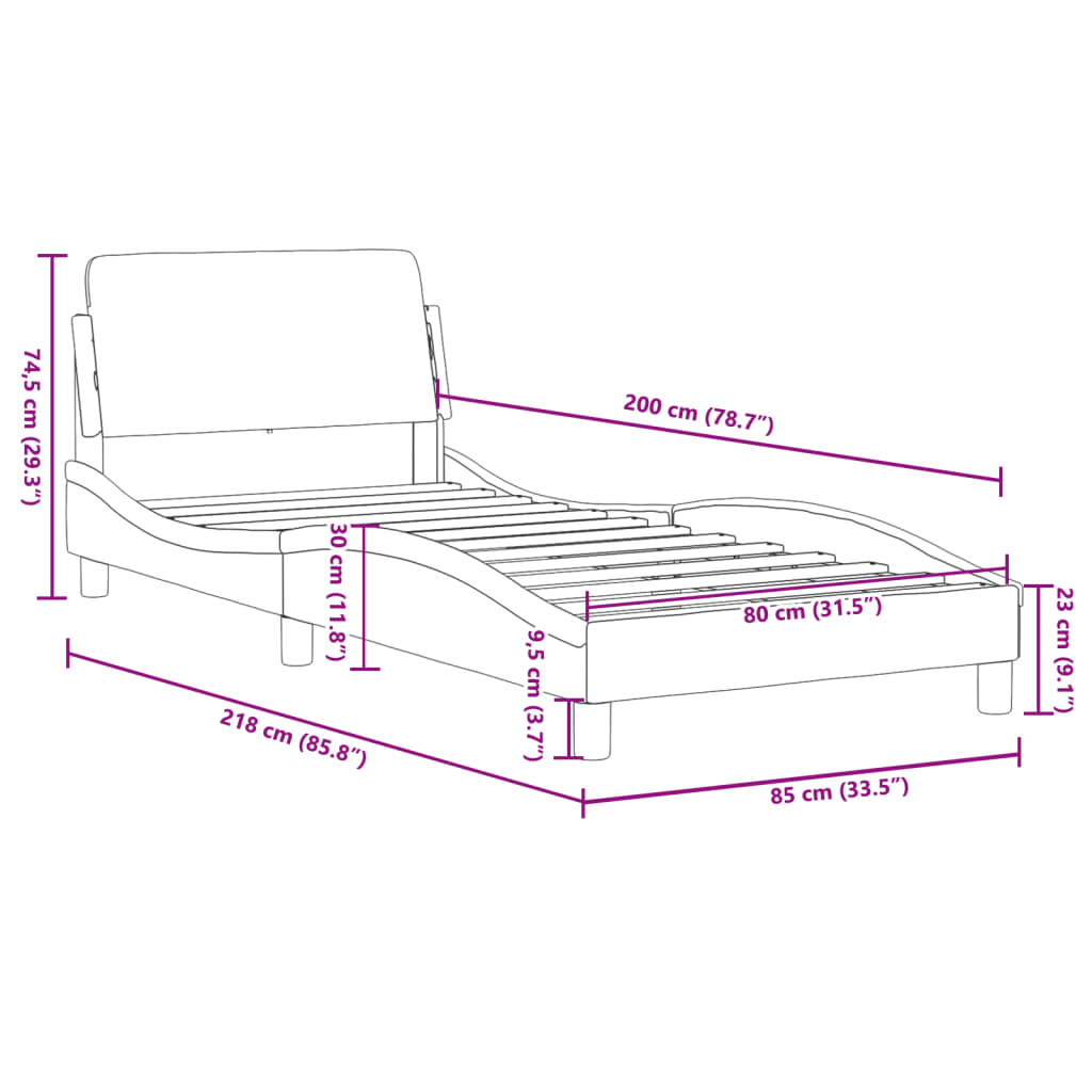 Giroletto Dover Nero e Bianco 80x200 cm in Similpelle | homemem39