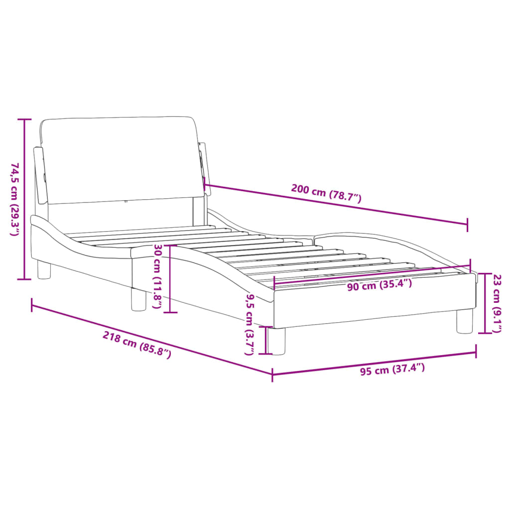 Giroletto Dover Bianco e Nero 90x200 cm in Similpelle | homemem39