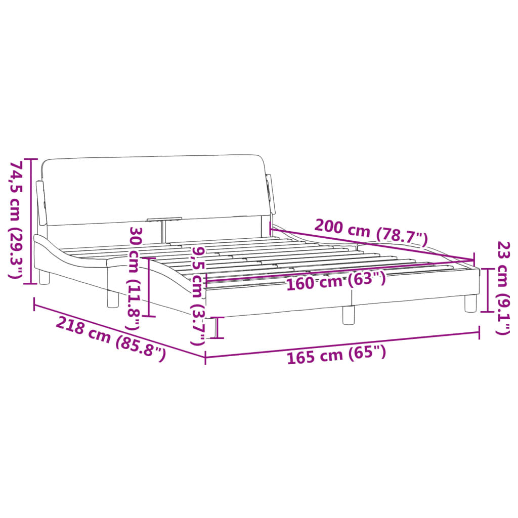Giroletto Dover Grigio 160x200 cm in Similpelle | homemem39
