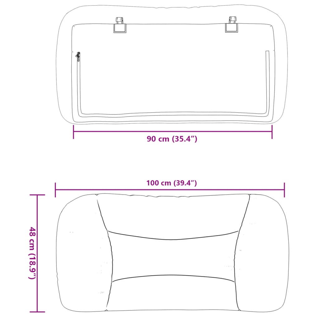 Cuscino Testiera Marrone Scuro 90 cm in Tessuto - homemem39