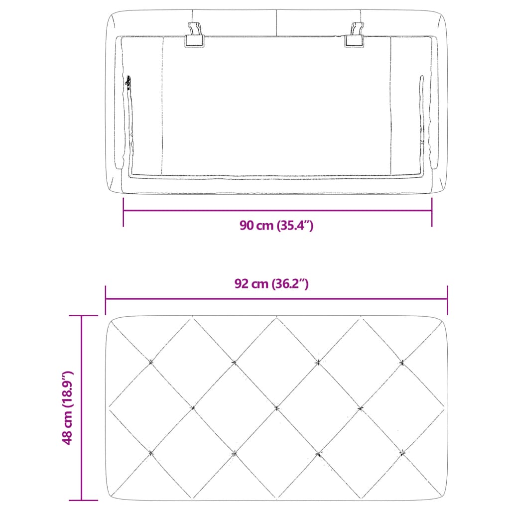 Cuscino Testiera Blu 90 cm in Velluto - homemem39