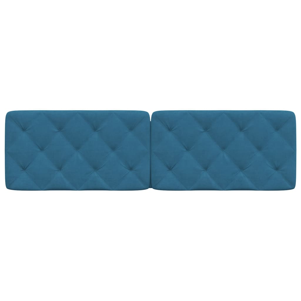 Cuscino Testiera Blu 180 cm in Velluto