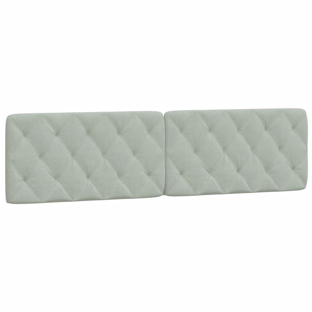 Cuscino Testiera Grigio Chiaro 200 cm in Velluto