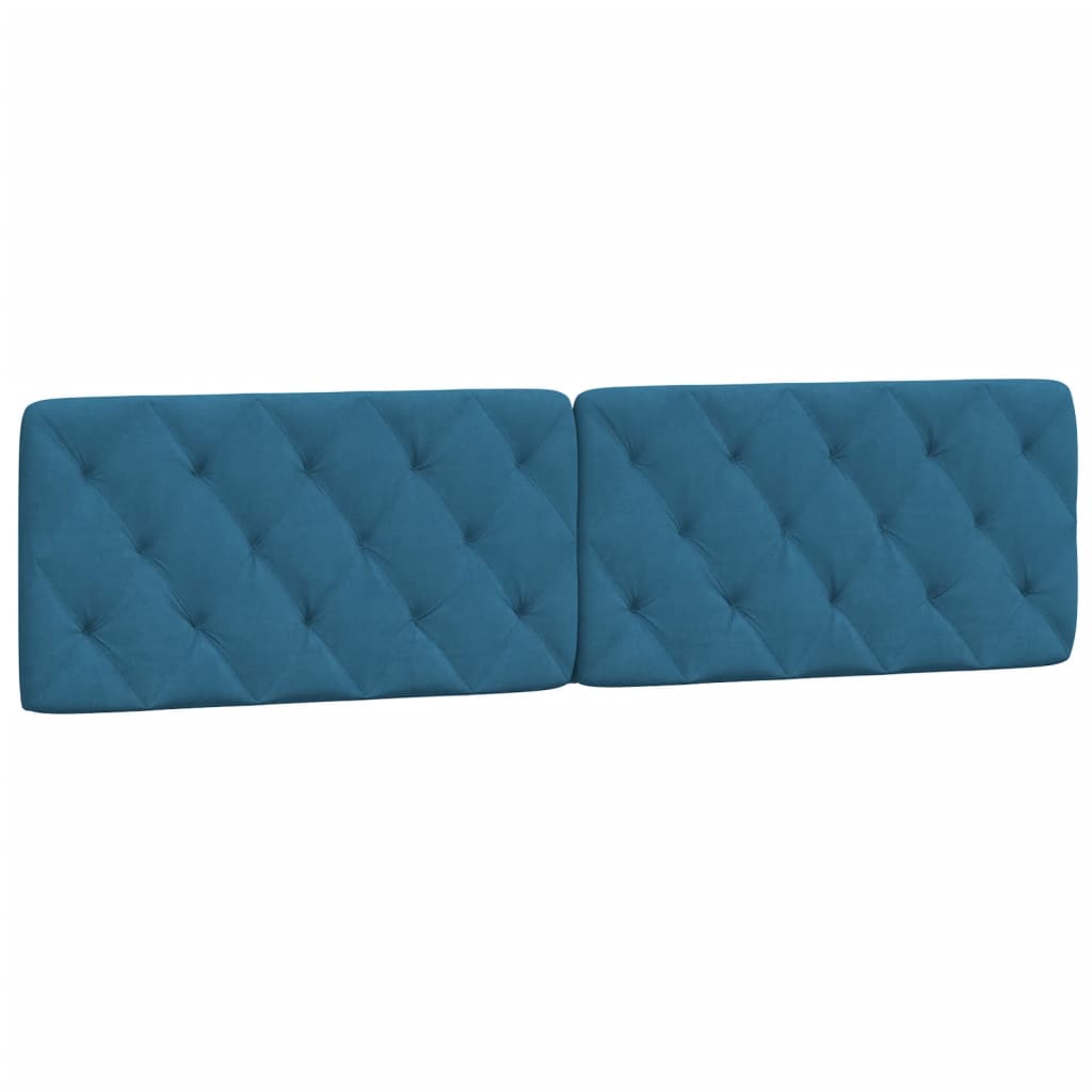 Cuscino Testiera Blu 200 cm in Velluto