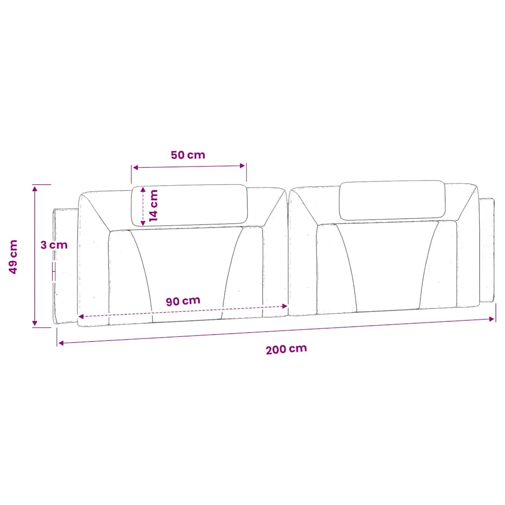 Cuscino Testiera Viana Marrone 200 cm in Similpelle | homemem39