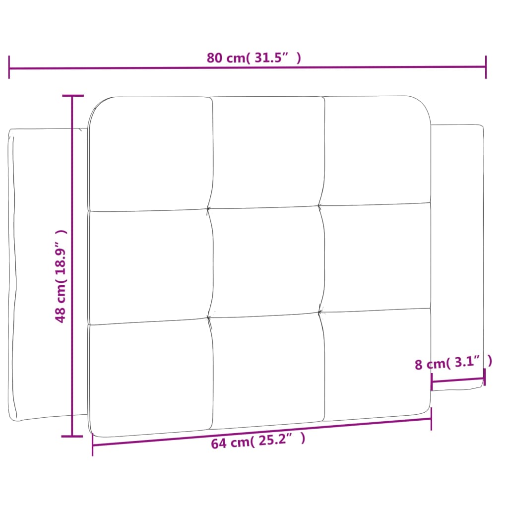 Cuscino Testiera Zadar Grigio 80 cm in Similpelle | homemem39