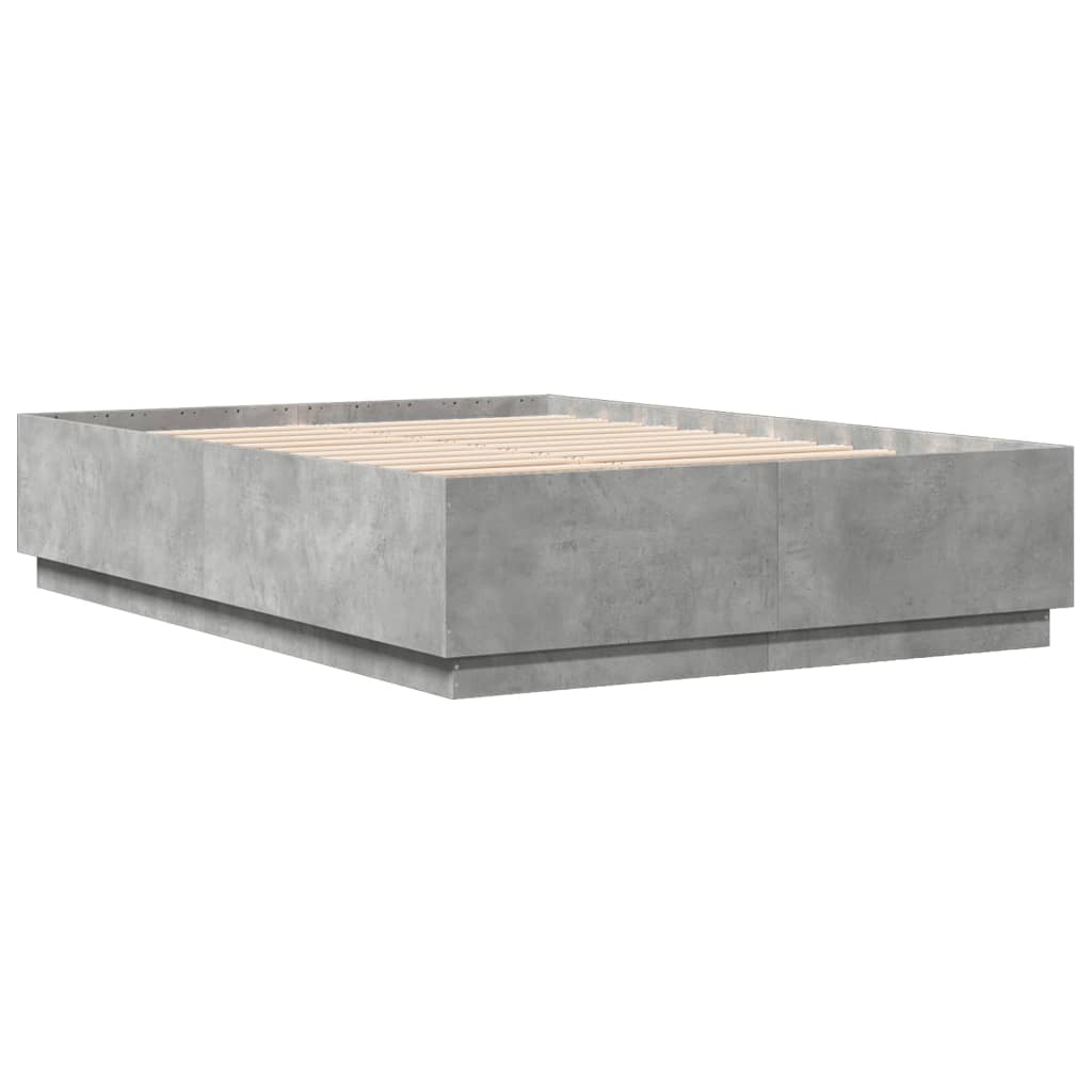 Giroletto Luci LED Grigio Cemento 160x200 cm Legno Multistrato - homemem39