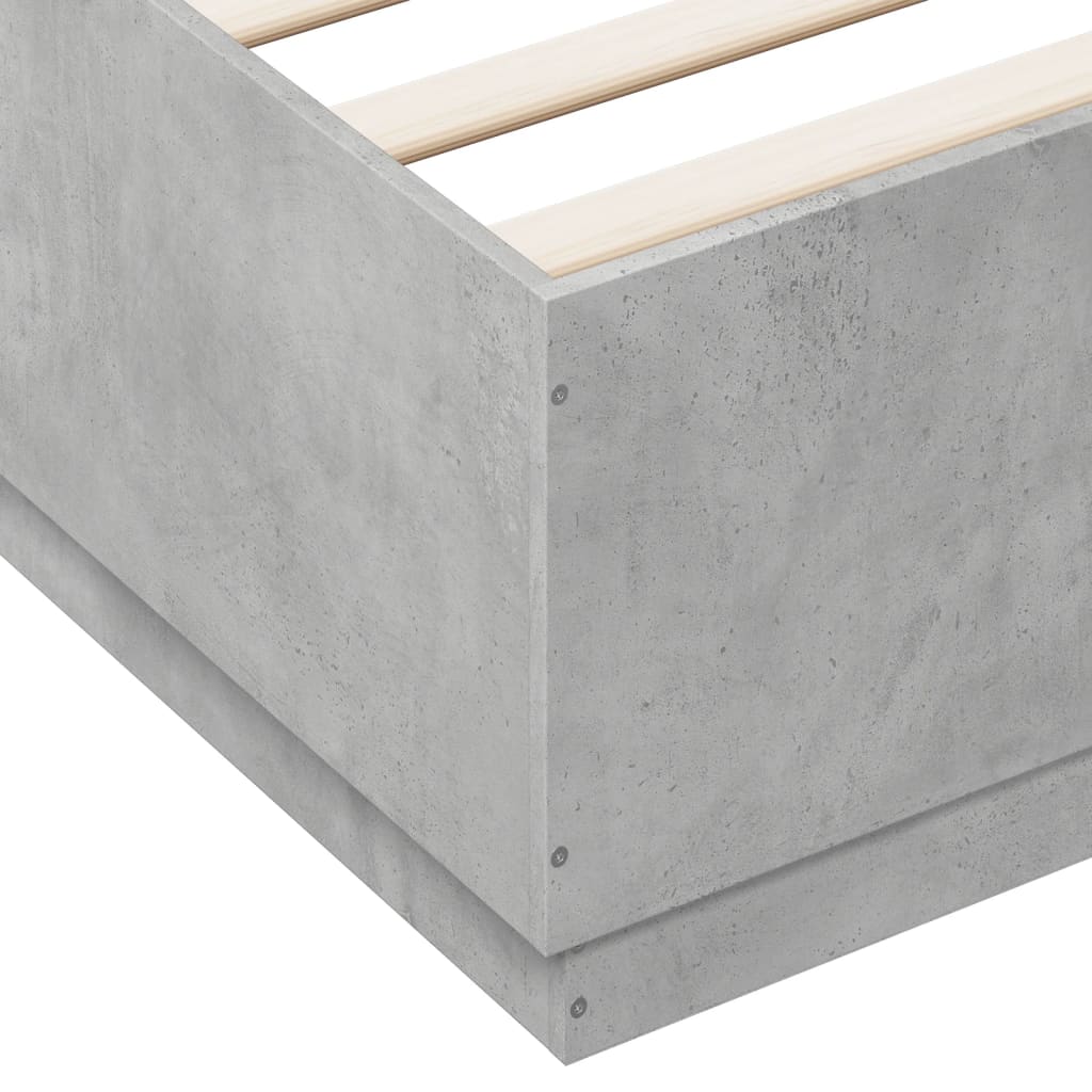 Giroletto Luci LED Grigio Cemento 160x200 cm Legno Multistrato - homemem39
