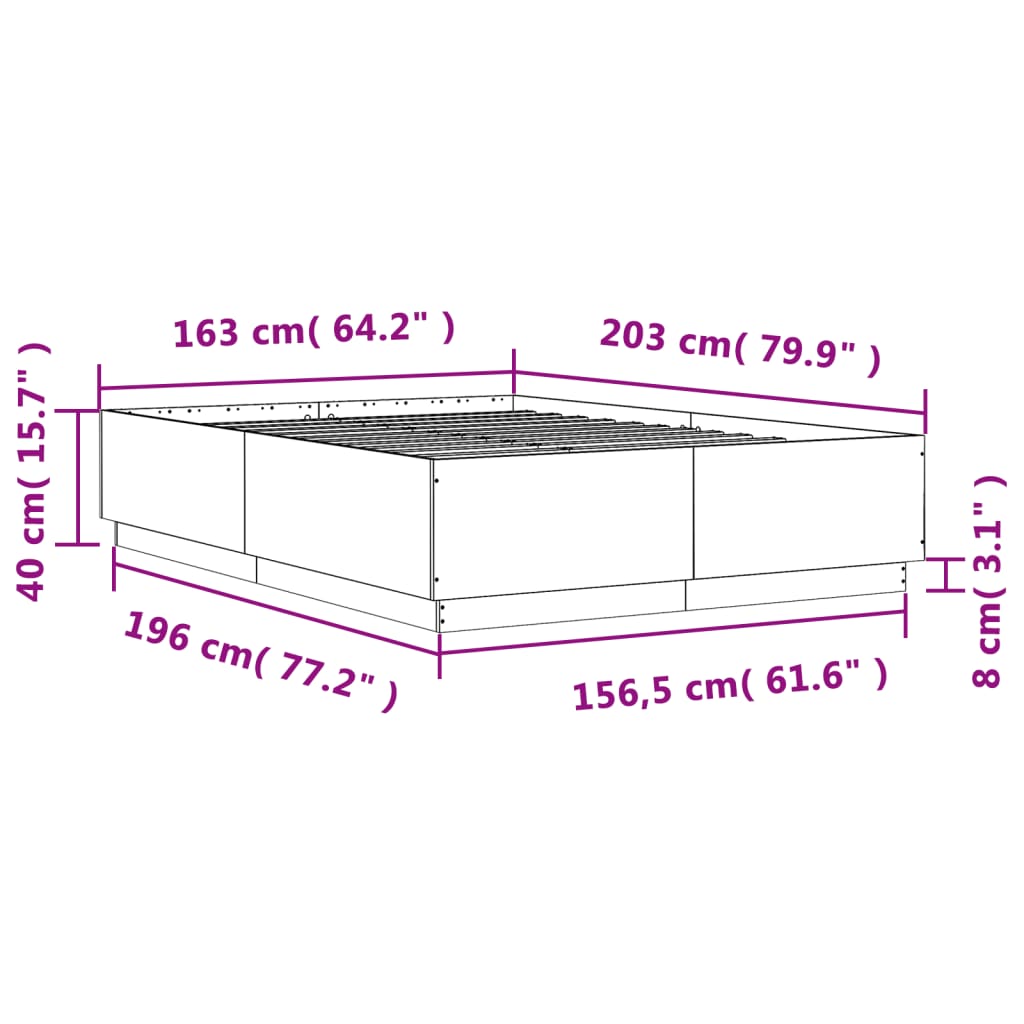 Giroletto Grigio Cemento 160x200 cm in Legno Multistrato | homemem39