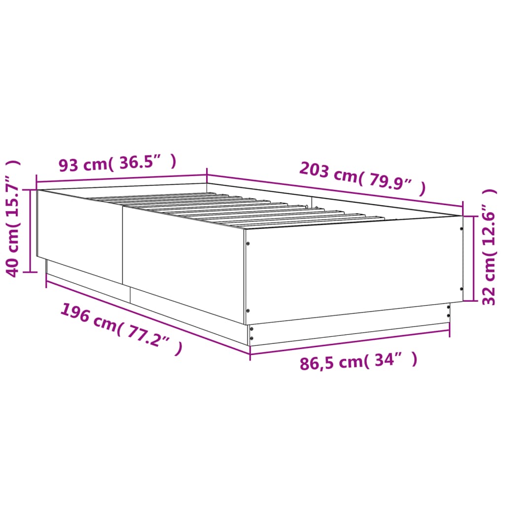 Giroletto Rovere Sonoma 90x200 cm in Legno Multistrato | homemem39
