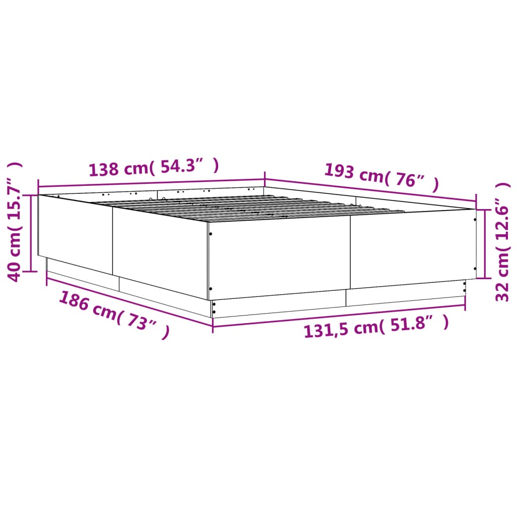 Giroletto Grigio Cemento 135x190 cm in Legno Multistrato | homemem39