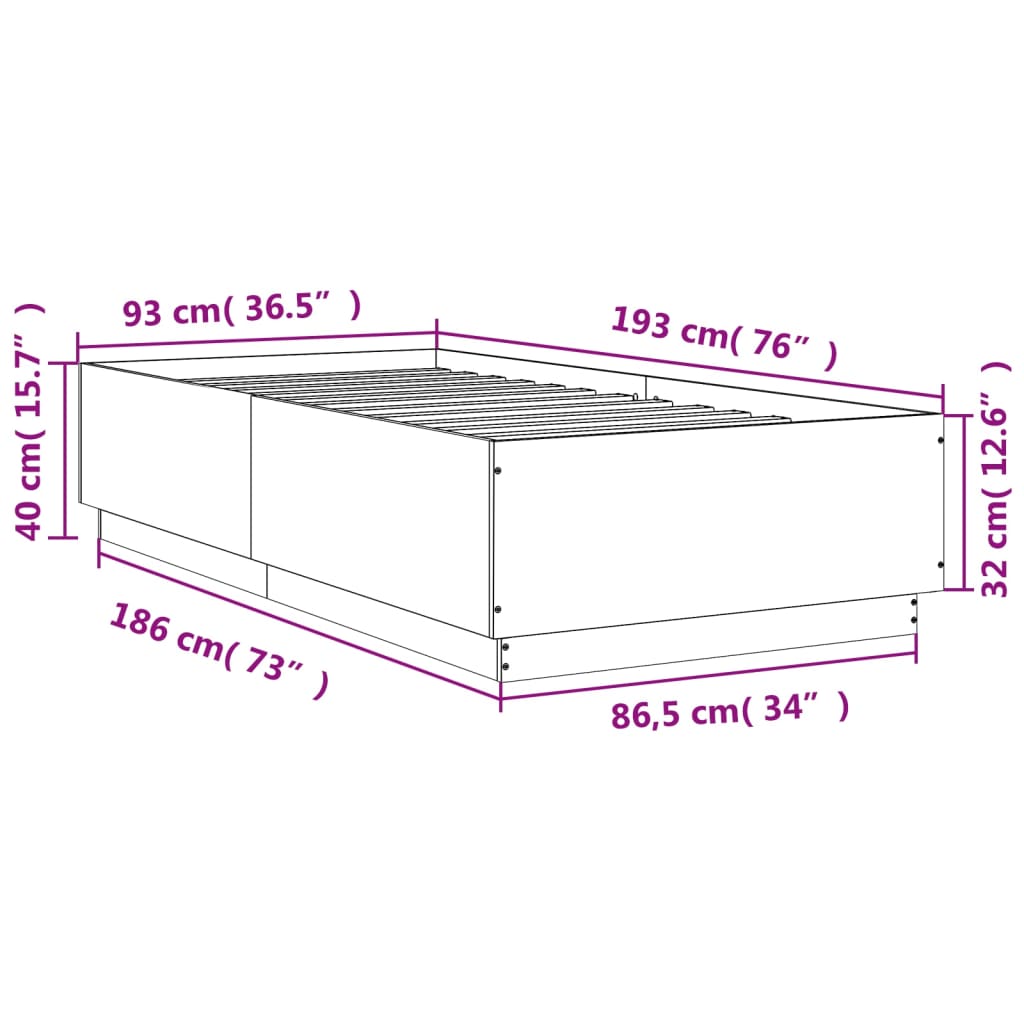 Giroletto Rovere Sonoma 90x190 cm in Legno Multistrato | homemem39