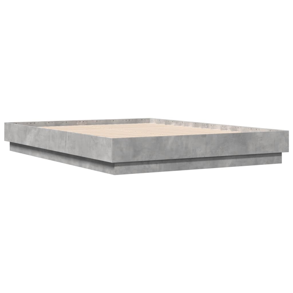 Giroletto con Luci LED Grigio Cemento 135x190 cm