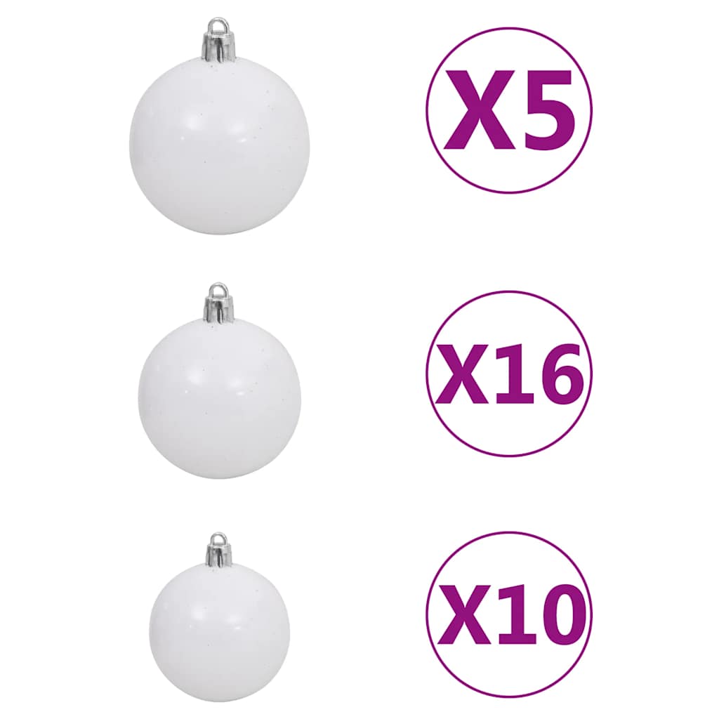 Albero Natale Incernierato con 300 LED e Palline 210 cm | homemem39