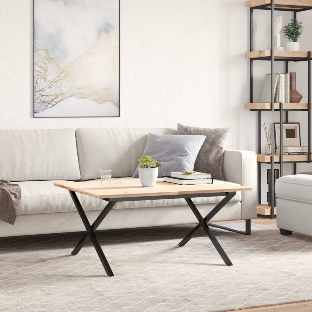 Telaio Gambe a X per Tavolino da Salotto 70x60x43 cm in Acciaio
