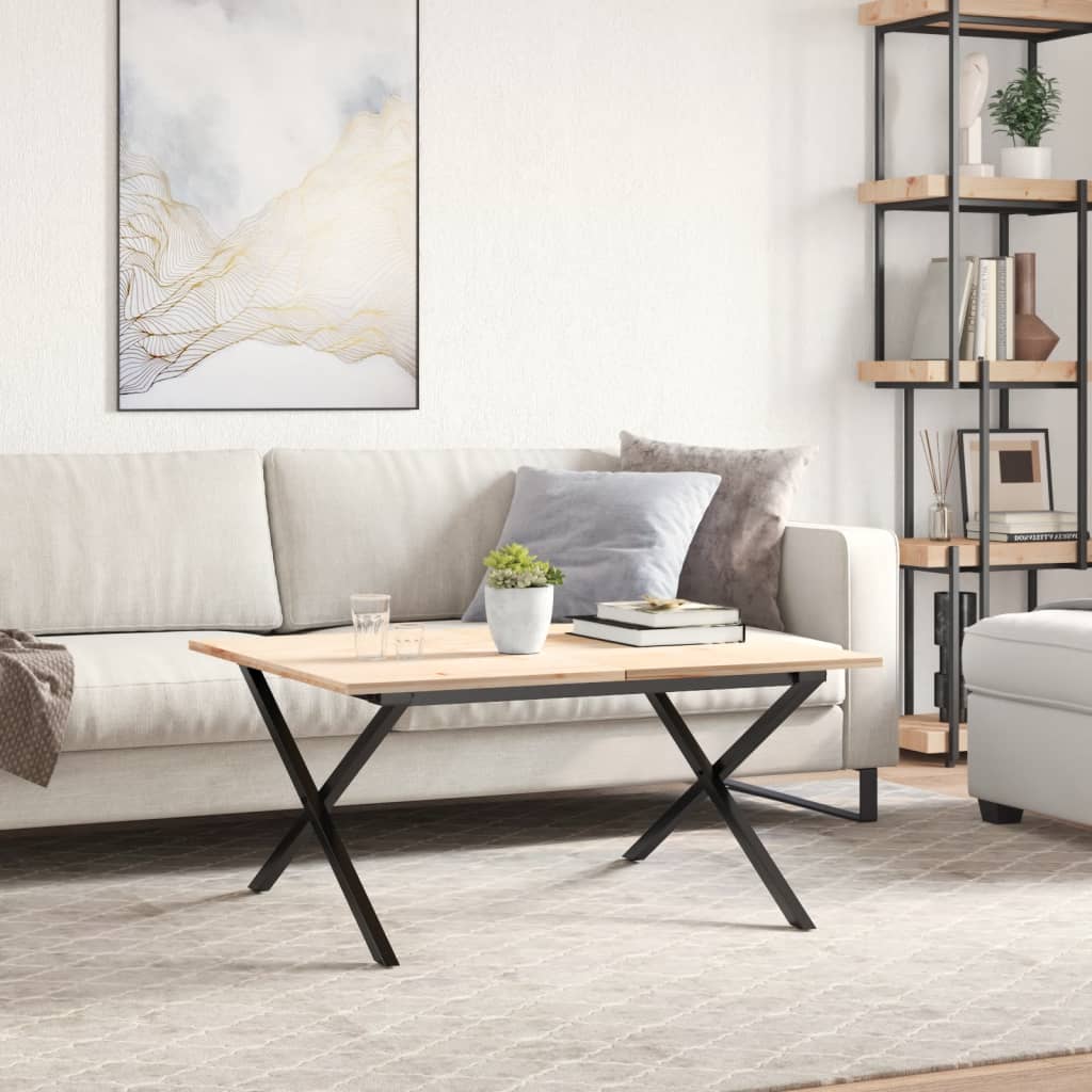 Telaio Gambe a X per Tavolino da Salotto 80x70x43 cm in Acciaio