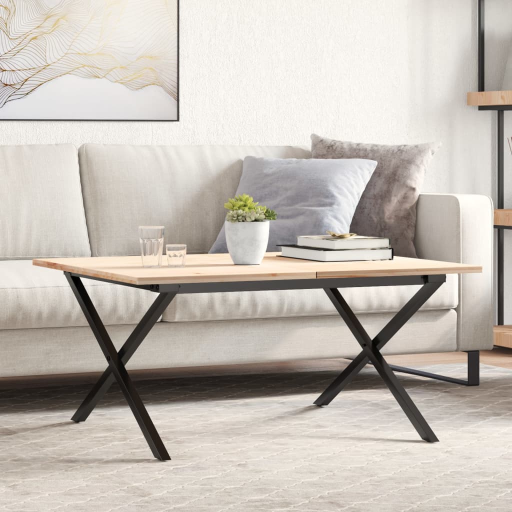 Telaio Gambe a X per Tavolino da Salotto 80x70x43 cm in Acciaio
