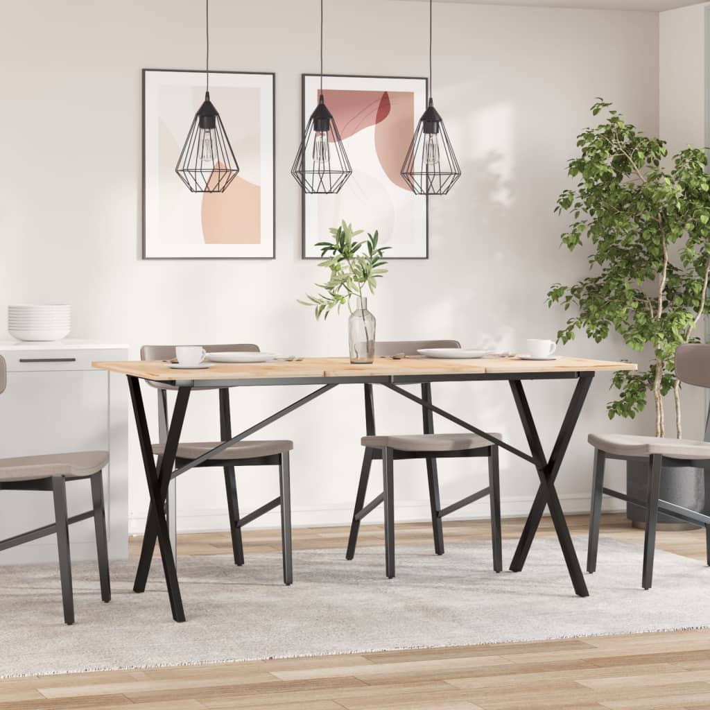 Telaio Gambe a X per Tavolo da Pranzo 120x60x73 cm in Acciaio