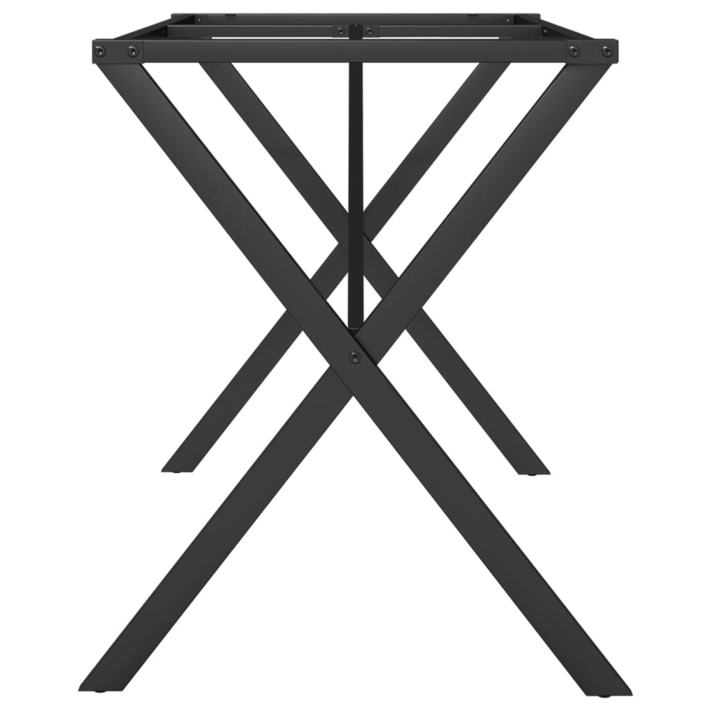Telaio Gambe a X per Tavolo da Pranzo 120x60x73 cm in Acciaio