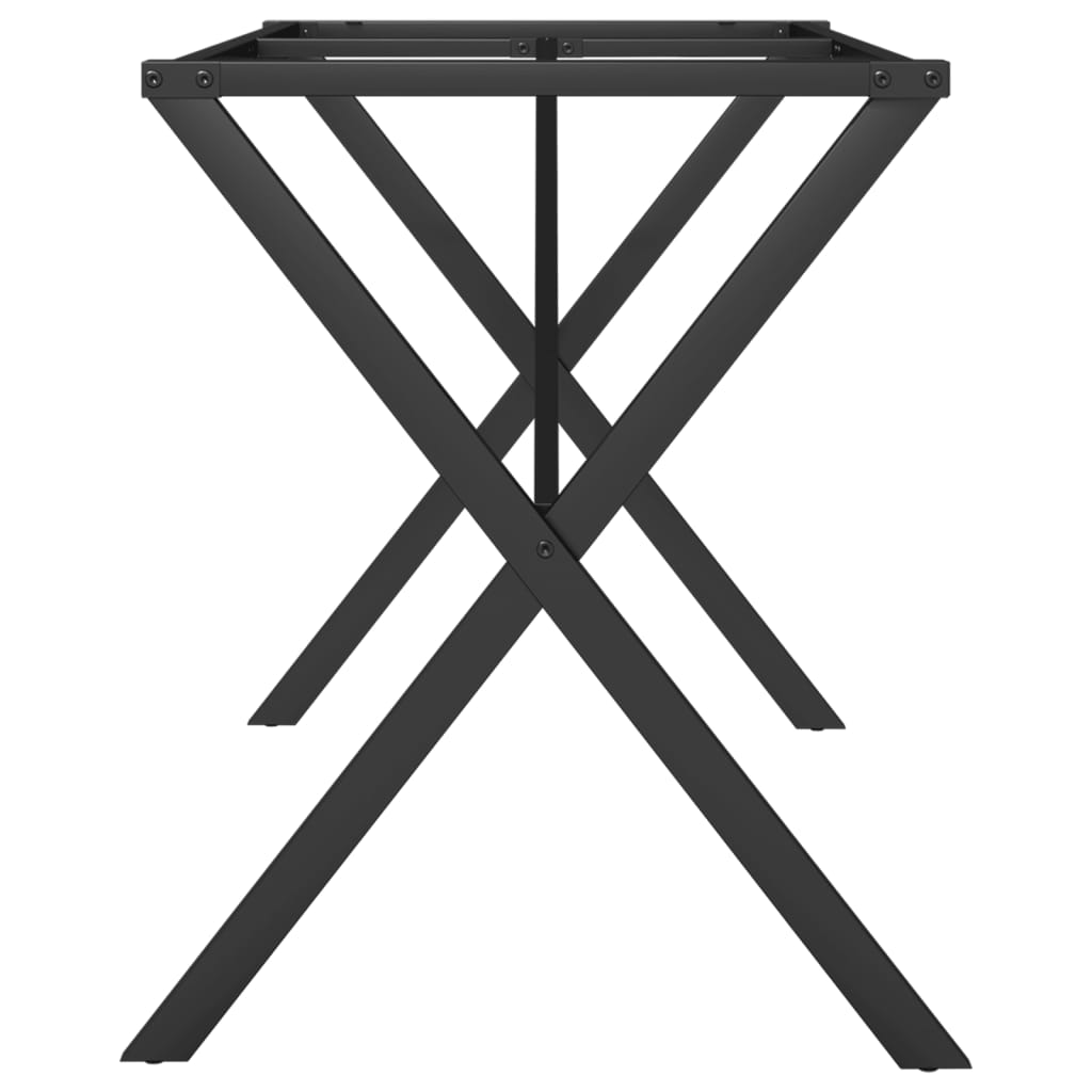 Telaio Gambe a X per Tavolo da Pranzo 140x60x73 cm in Acciaio - homemem39