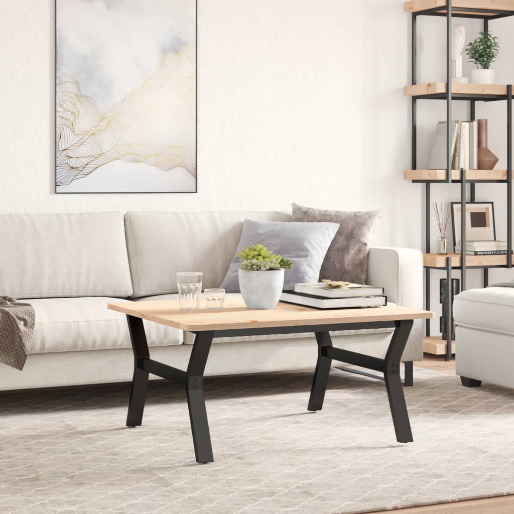Telaio Gambe a Y per Tavolino da Salotto 80x70x43 cm in Acciaio