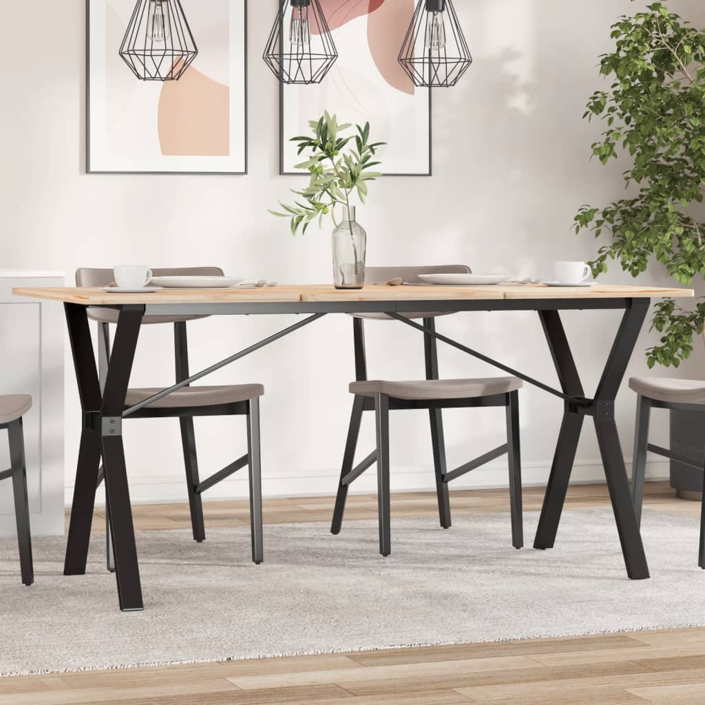 Telaio Gambe a Y per Tavolo da Pranzo 140x60x73 cm in Acciaio - homemem39