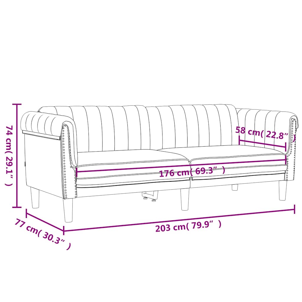 Set di Divani 2 pz Crema in Velluto | homemem39