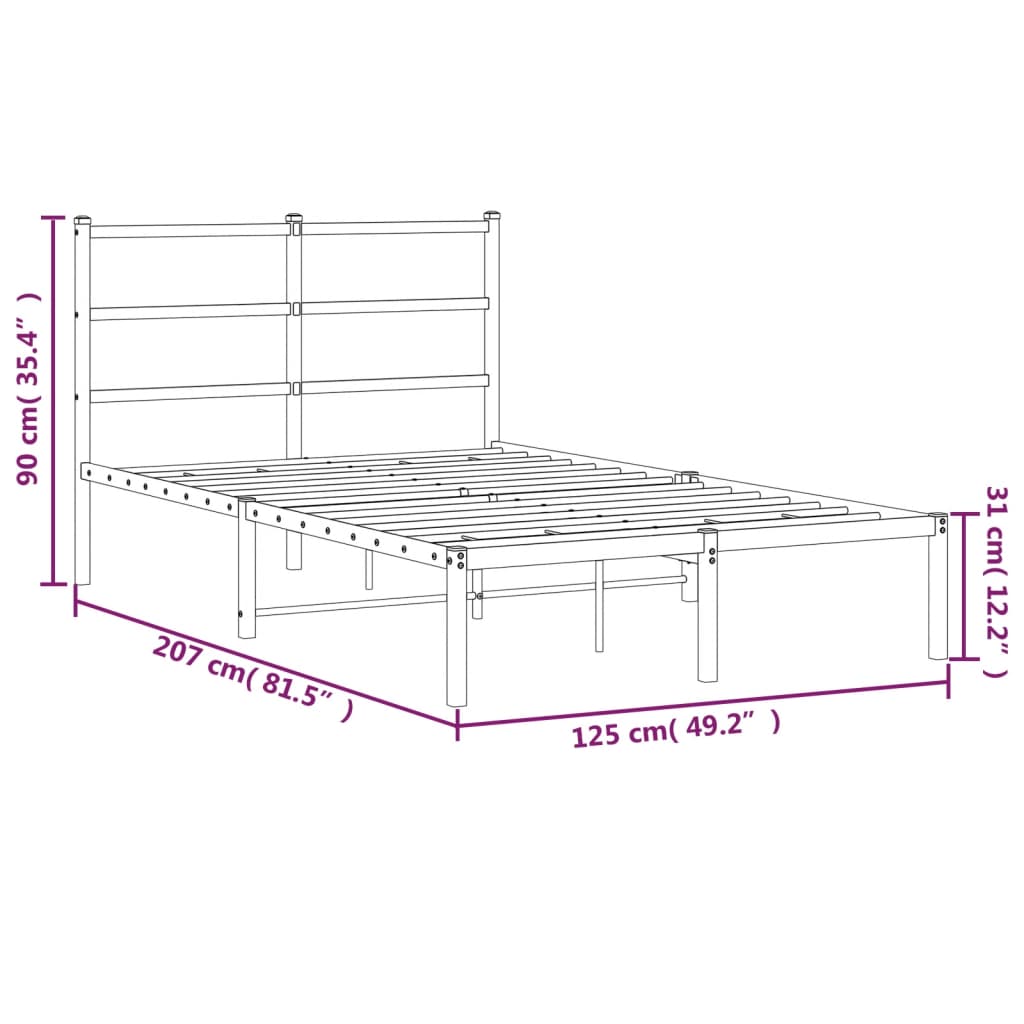 Giroletto con Testiera in Metallo Bianco 120x200 cm | homemem39