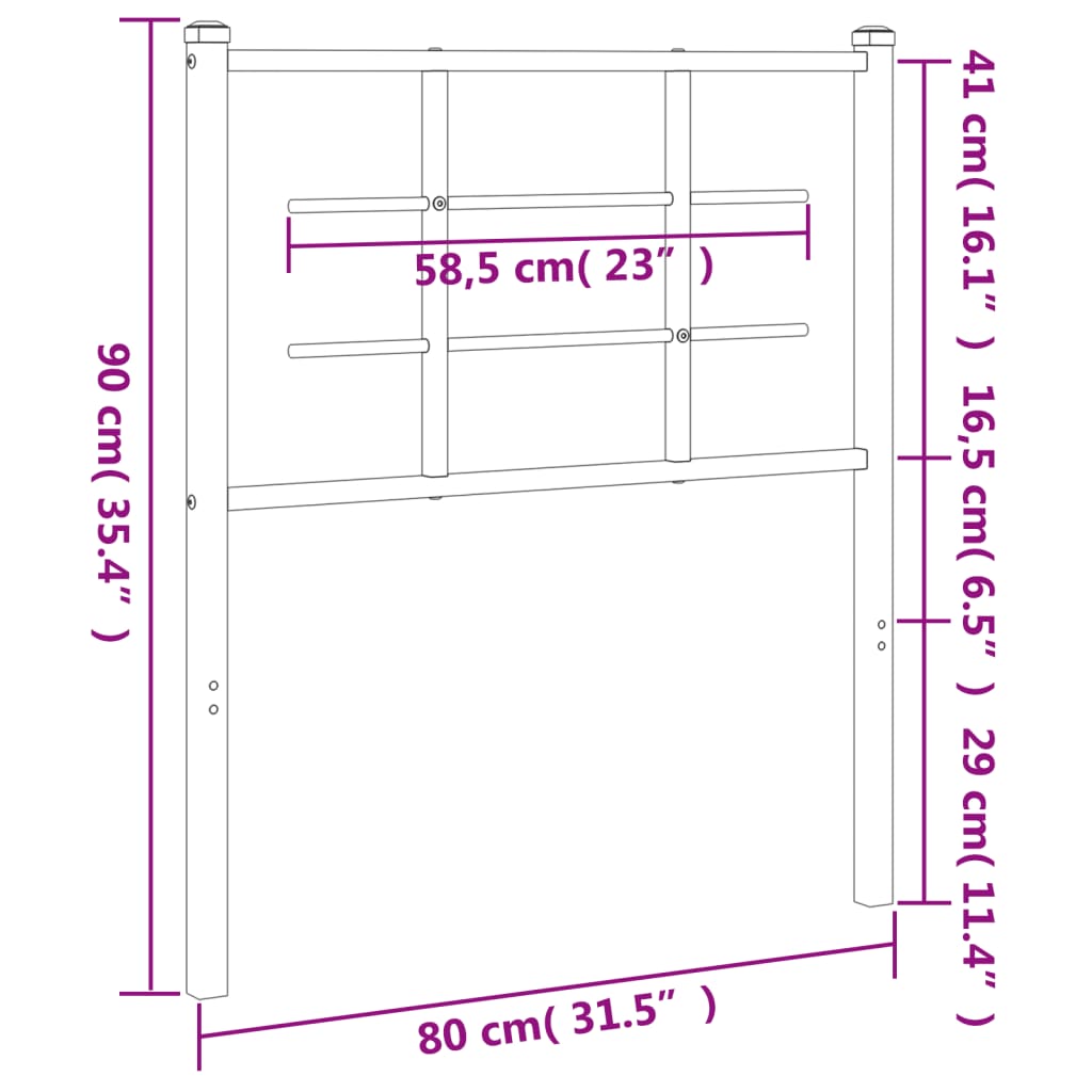 Testiera di Ricambio in Metallo Nero 75 cm | homemem39