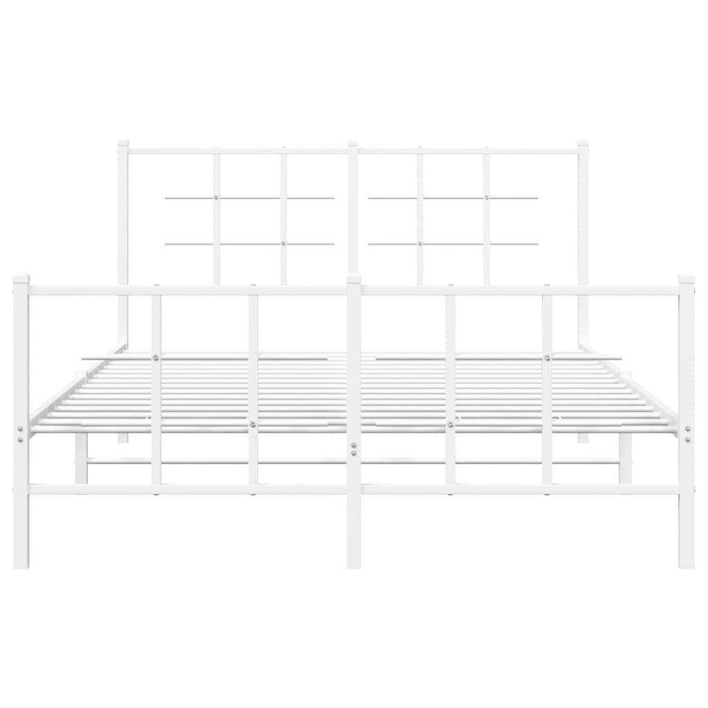 Giroletto con Testiera e Pediera Metallo Bianco 140x190 cm