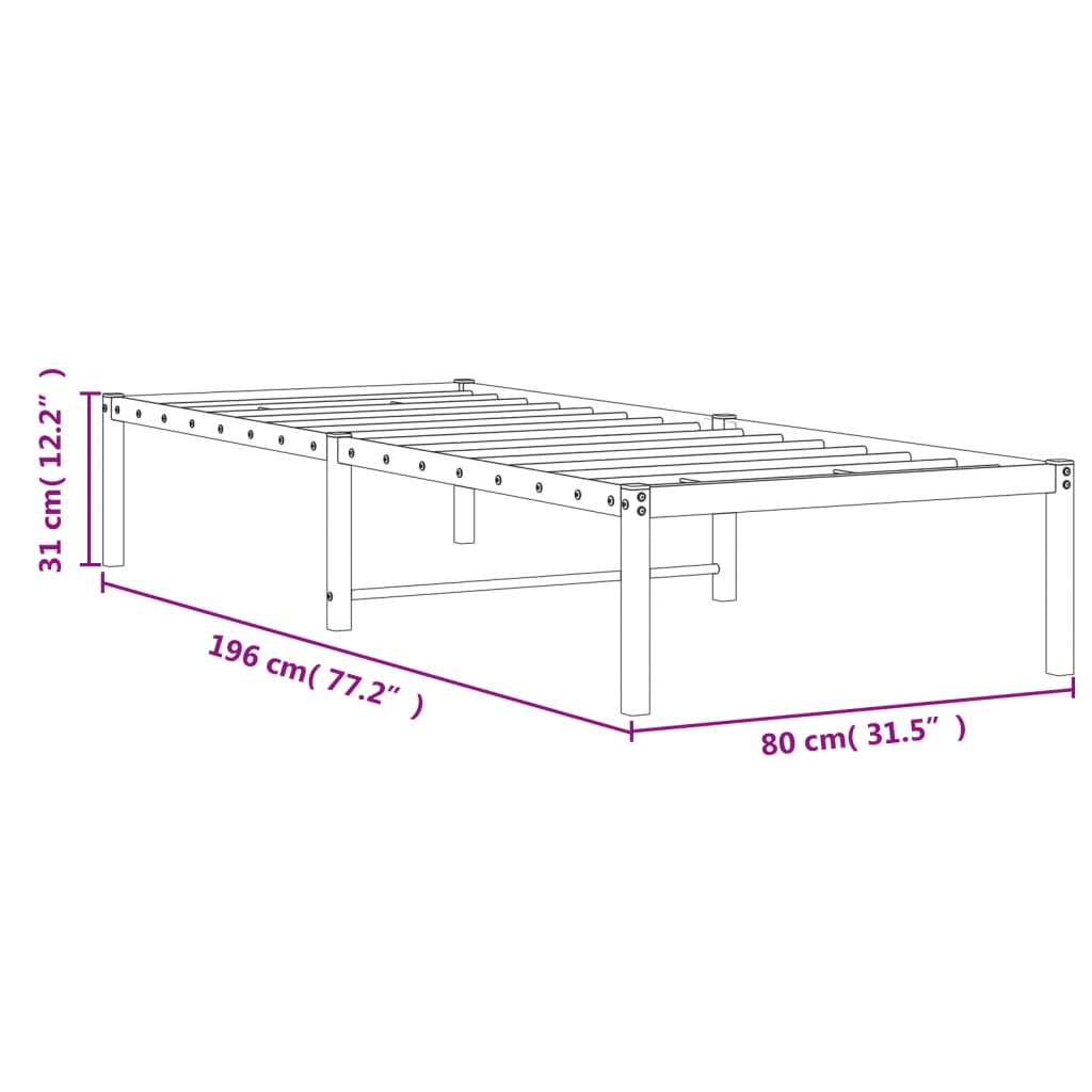 Giroletto in Metallo Nero 75x190 cm | homemem39