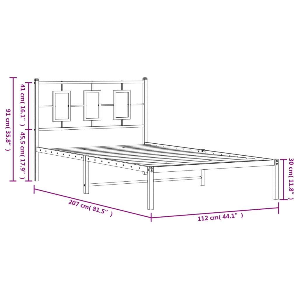 Giroletto con Testiera Metallo Bianco 107x203 cm | homemem39