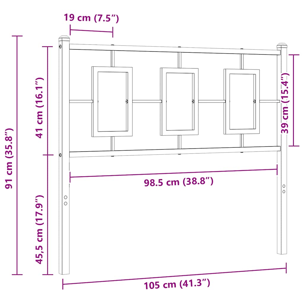 Testiera di Ricambio in Metallo Bianco 100 cm | homemem39