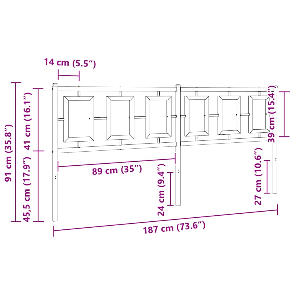 Testiera di Ricambio in Metallo Bianco 180 cm | homemem39