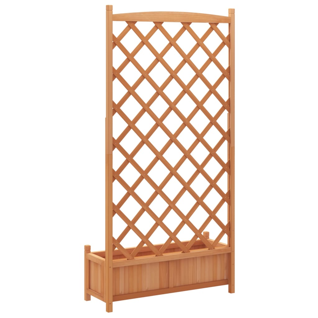 Fioriera con Traliccio Marrone in Legno Massello di Abete - homemem39