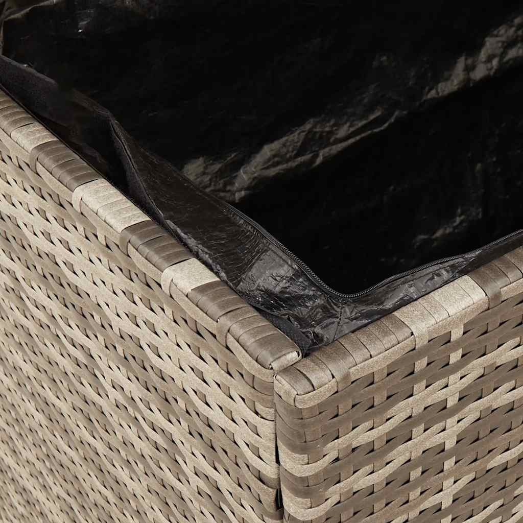 Contenitore Giardino Grigio 110x55x63cm Polyrattan Legno Acacia - homemem39