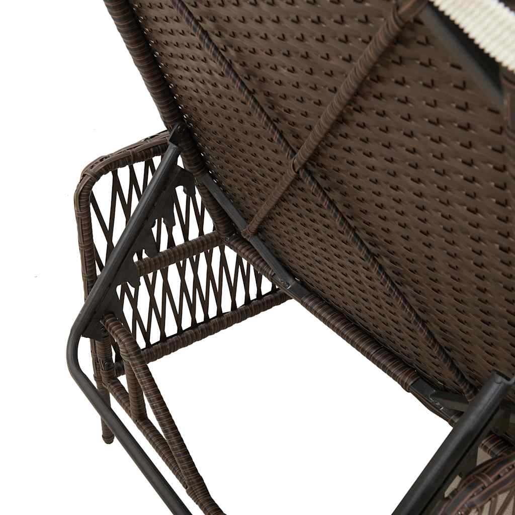 Lettino prendisole 1-persona Marrone 157 x 55 x 92cm polyrattan