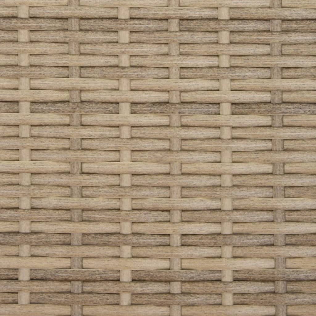 Lettino Doppio con Baldacchino e Cuscini Beige in Polyrattan - homemem39