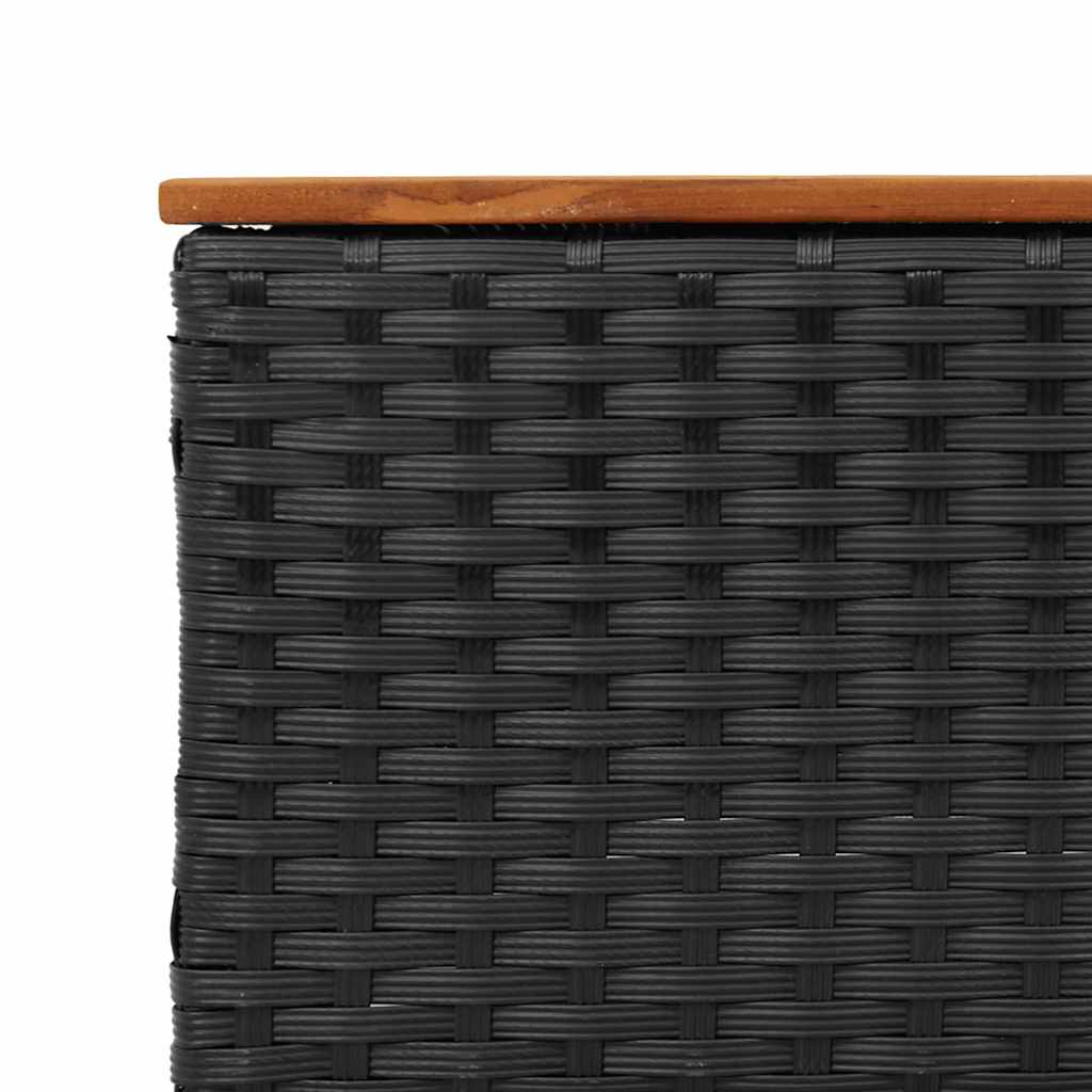 Set Divani da Giardino 3 pz con Cuscini in Polyrattan Nero