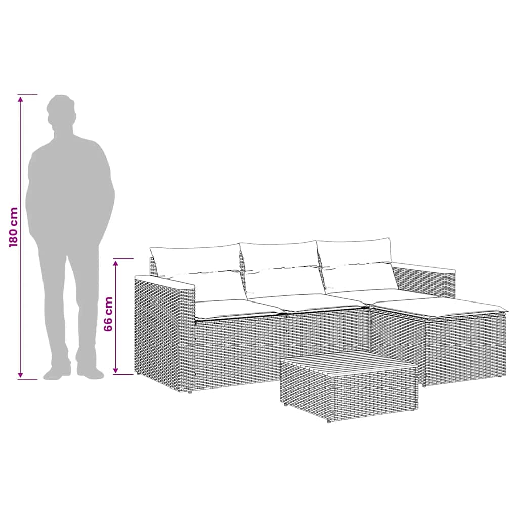Set Divani da Giardino 3 pz con Cuscini Grigio in Polyrattan | homemem39