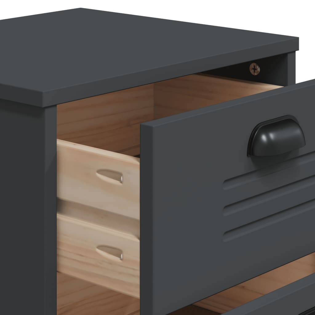 Comodino VIKEN Antracite in Legno Multistrato