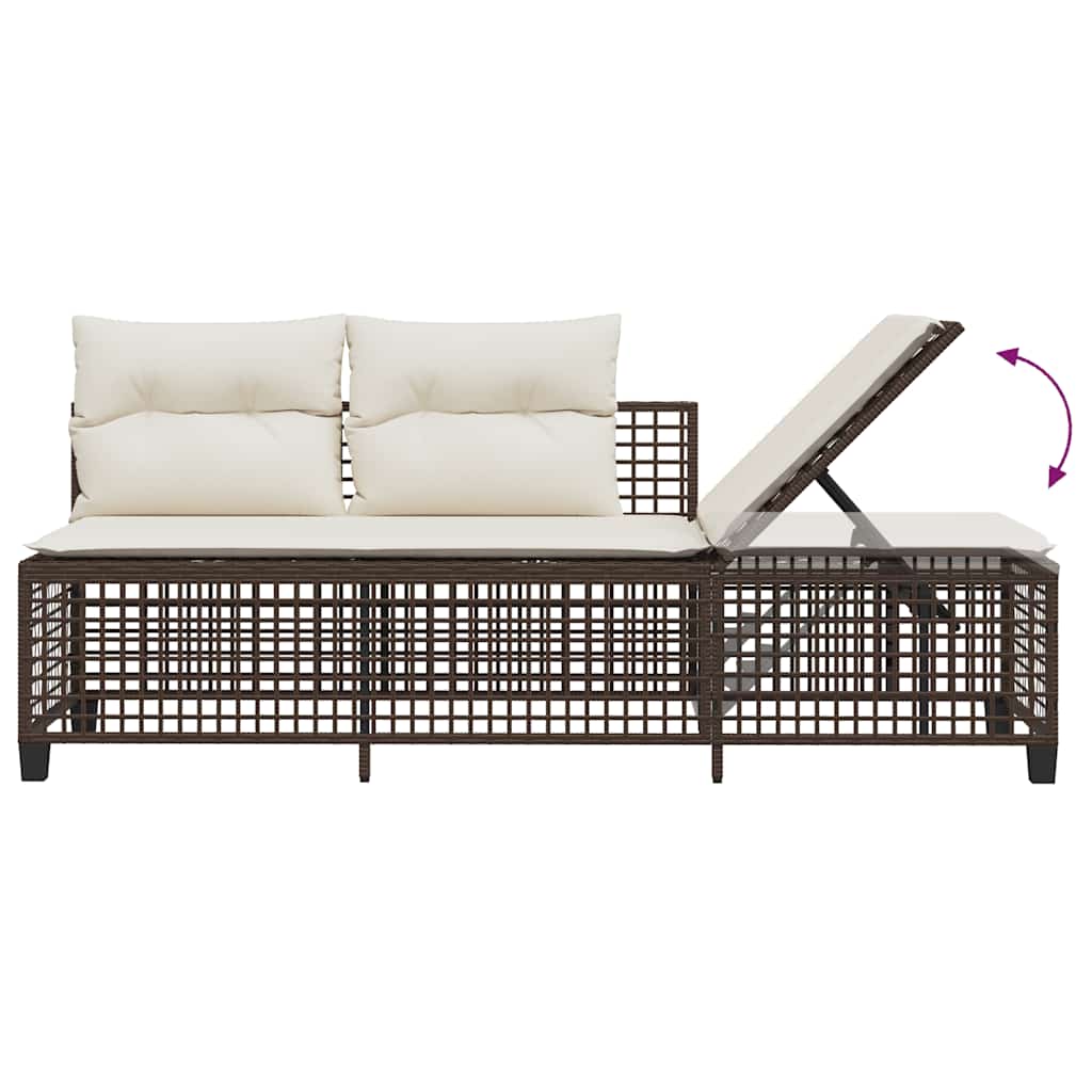 Set Divani ad Angolo 3 pz con Cuscini in Polyrattan Marrone | homemem39