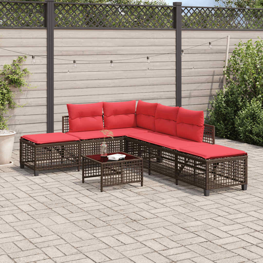 Set divano angolare da giardino a 3 pz con Cuscini
