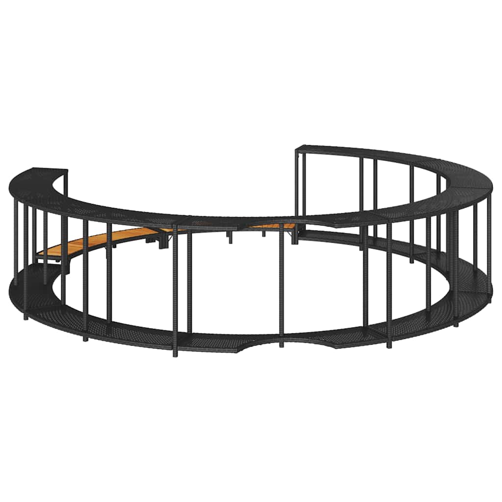 Bordo per Vasca da Spa con Portaoggetti&Gradino Polyrattan Nero - homemem39