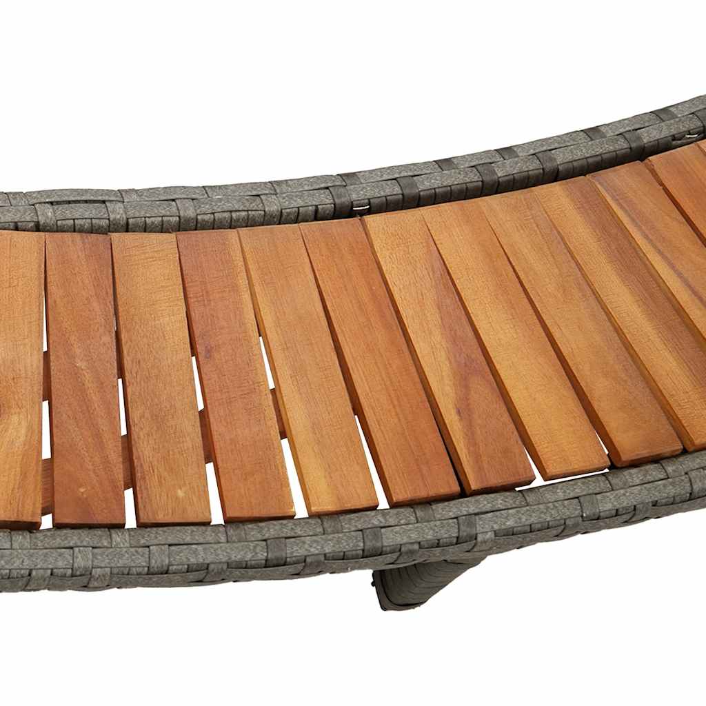 Bordo per Vasca Spa con Portaoggetti&Gradino Polyrattan Grigio - homemem39