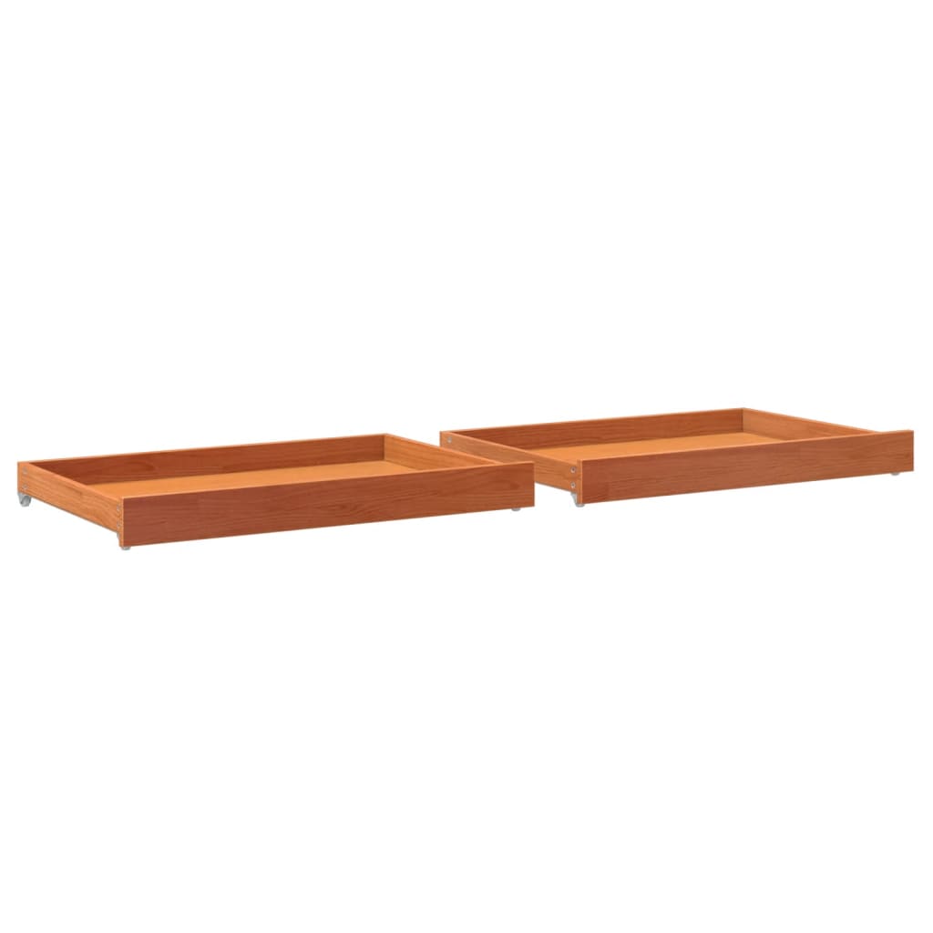 Cassetti per Dormeuse 2pz Marrone Cera Legno Massello di Pino - homemem39