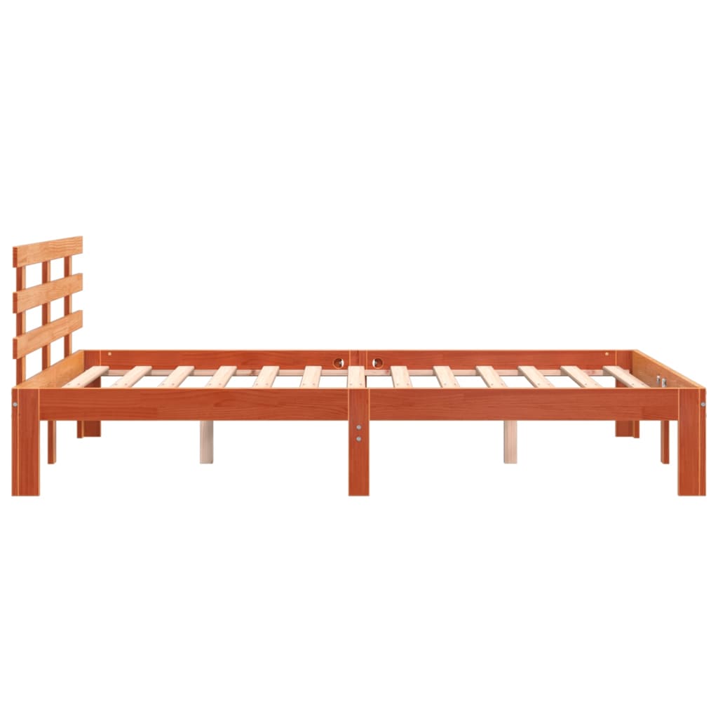 Letto senza Materasso Marrone Cera 120x200 cm in Legno di Pino - homemem39