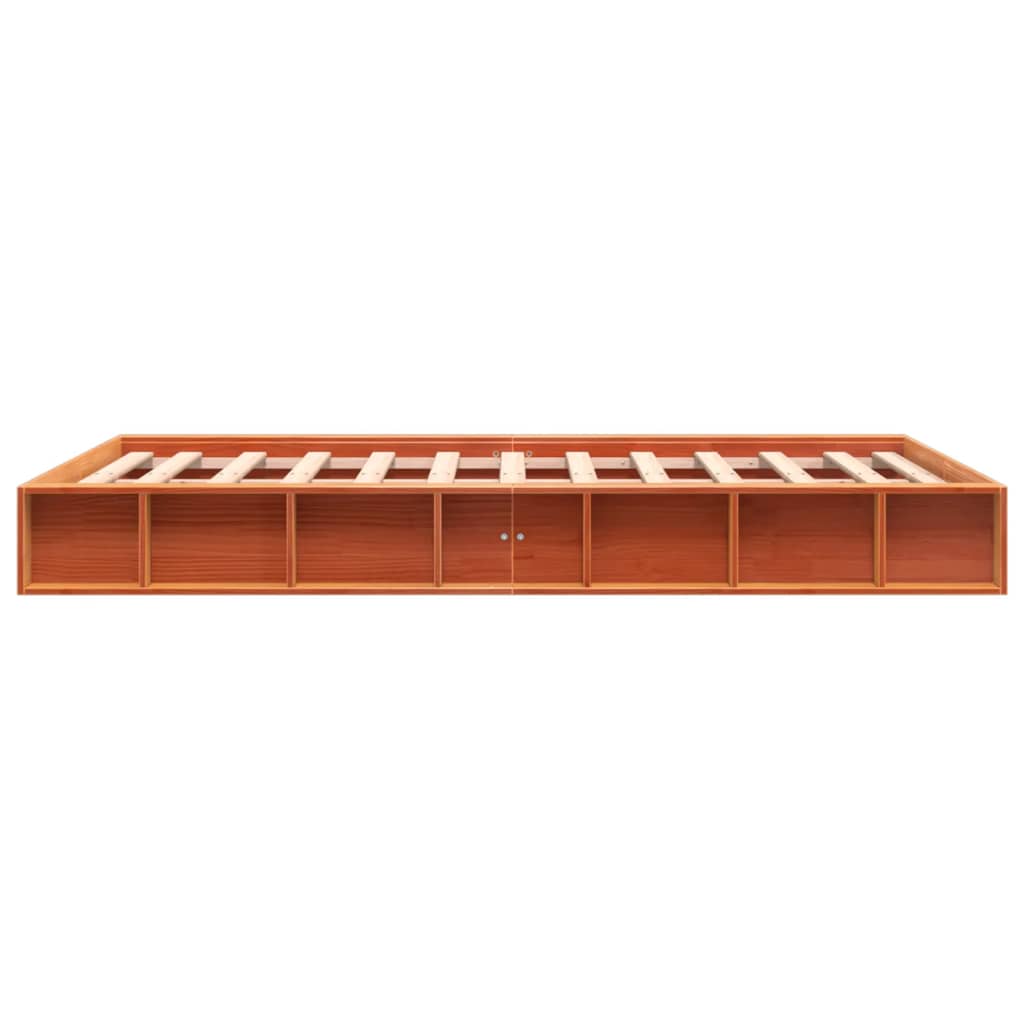 Giroletto senza Materasso Marrone Cera 140x200cm Massello Pino - homemem39