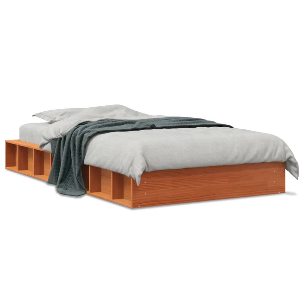 Letto senza Materasso Marrone Cera 90x190 cm in Legno di Pino - homemem39
