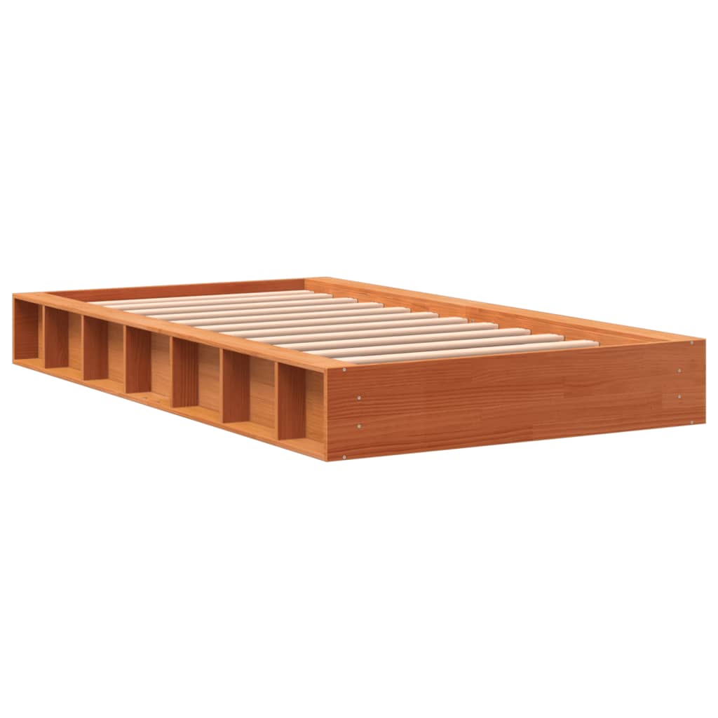 Letto senza Materasso Marrone Cera 90x190 cm in Legno di Pino - homemem39